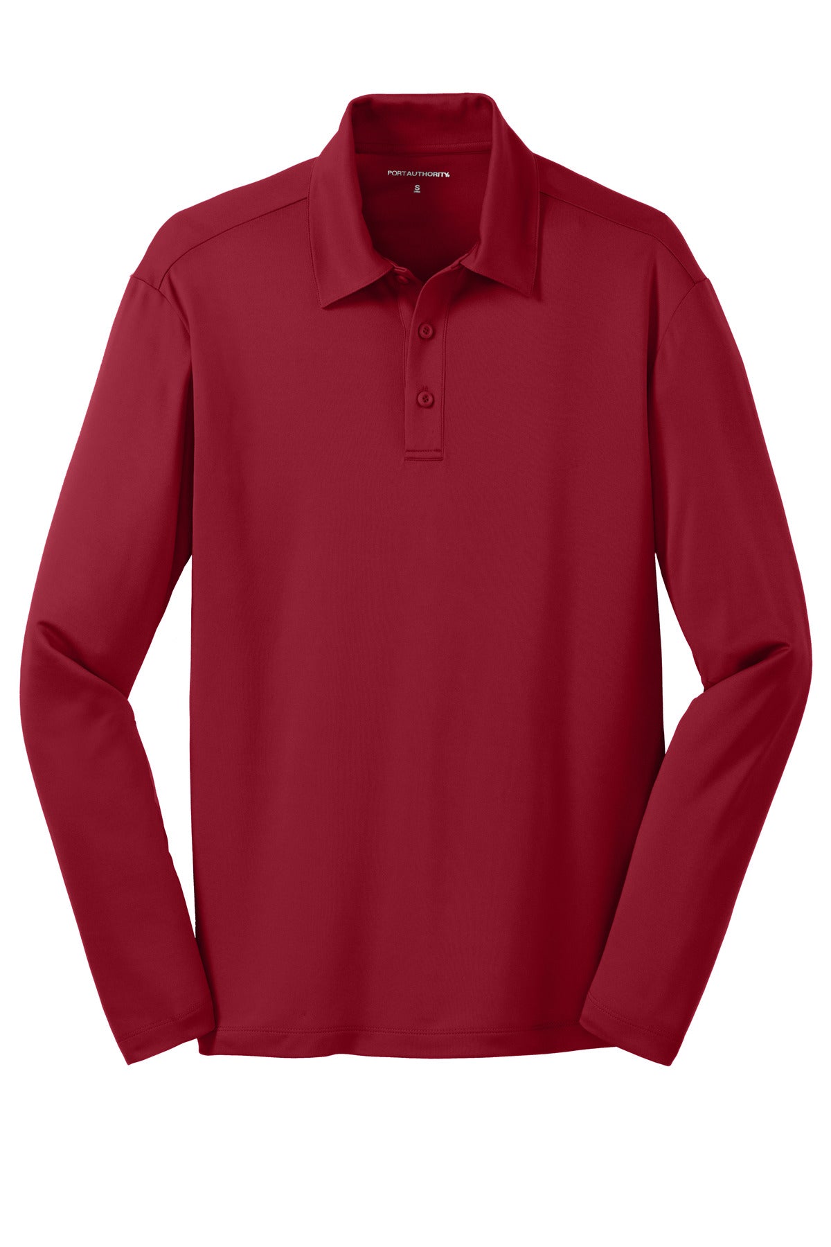 Port Authority Silk Touch Performance Long Sleeve Polo - Red
