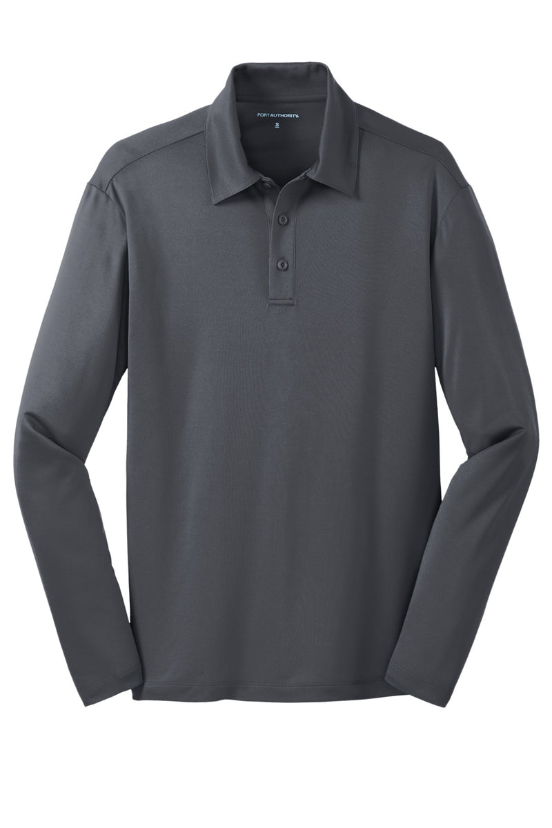 Port Authority Silk Touch Performance Long Sleeve Polo - Steel Grey