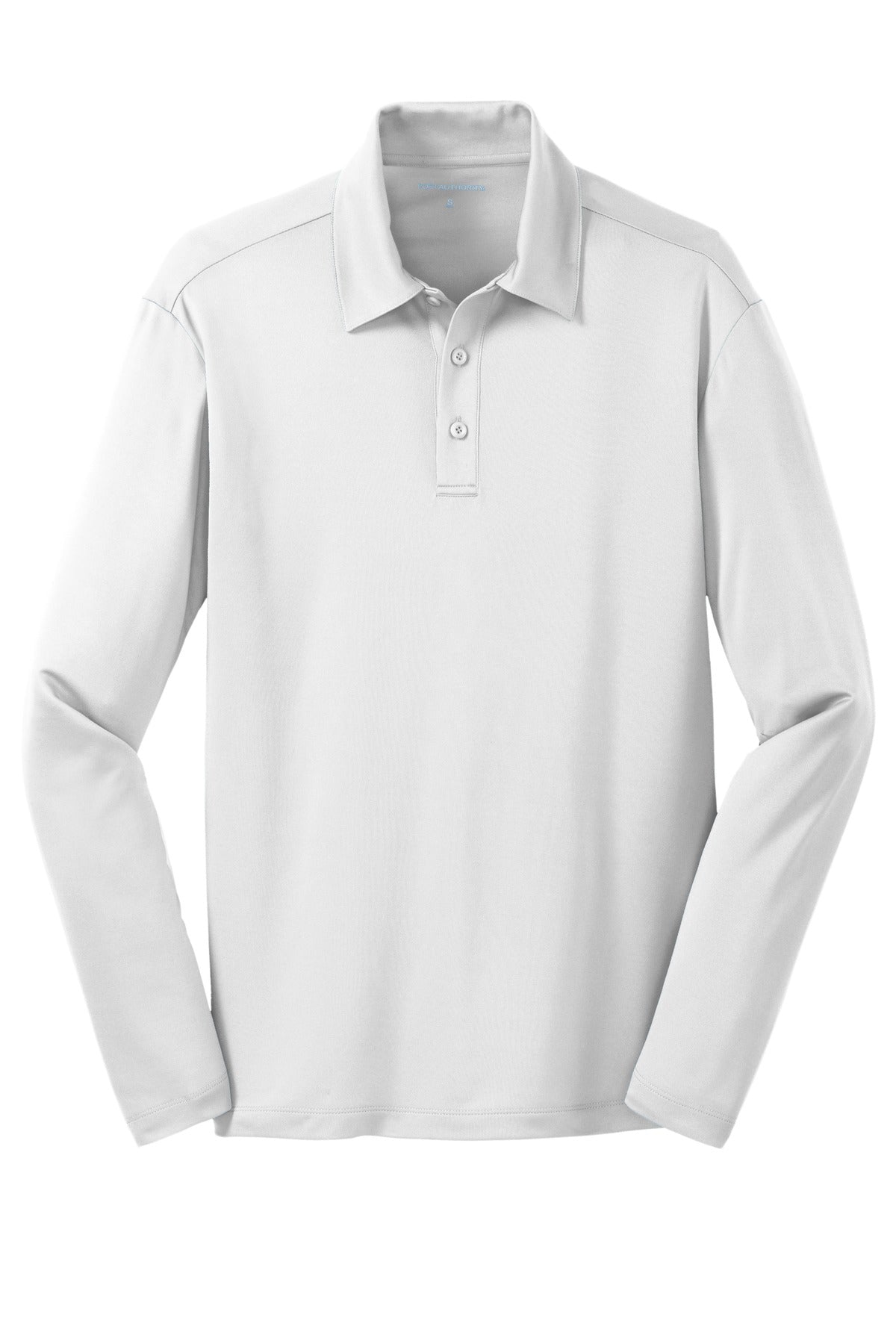 Port Authority Silk Touch Performance Long Sleeve Polo - White