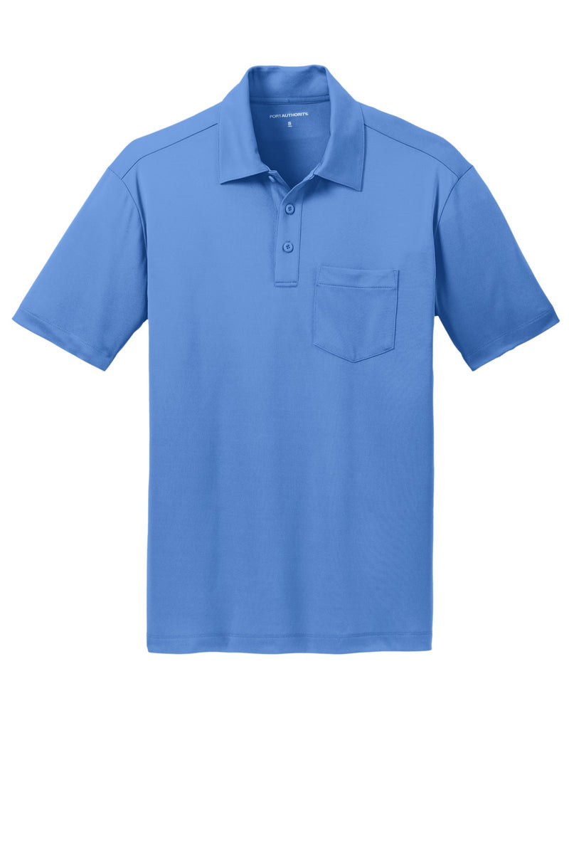 Port Authority Silk Touch Performance Pocket Polo - Carolina Blue