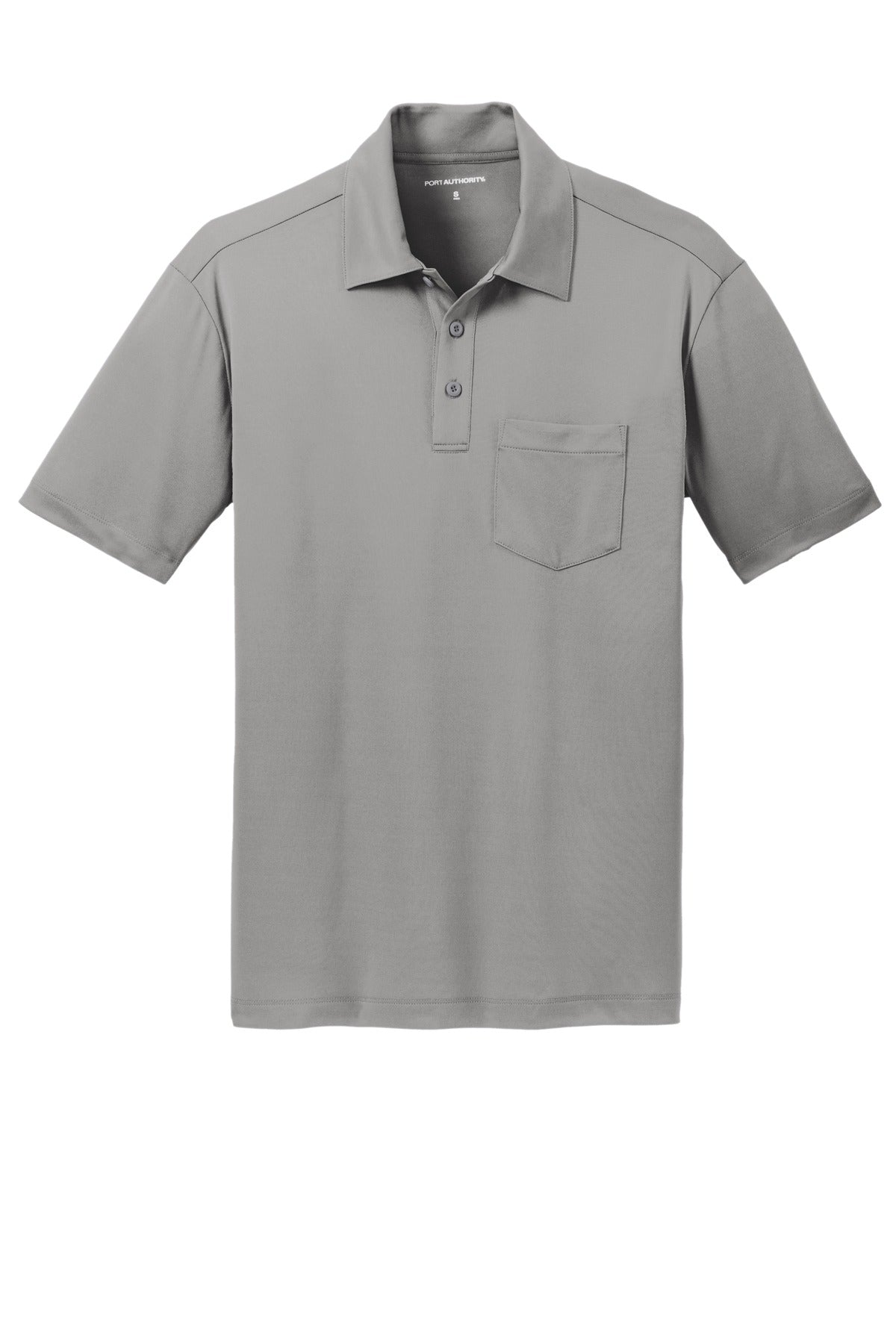 Port Authority Silk Touch Performance Pocket Polo - Gusty Grey