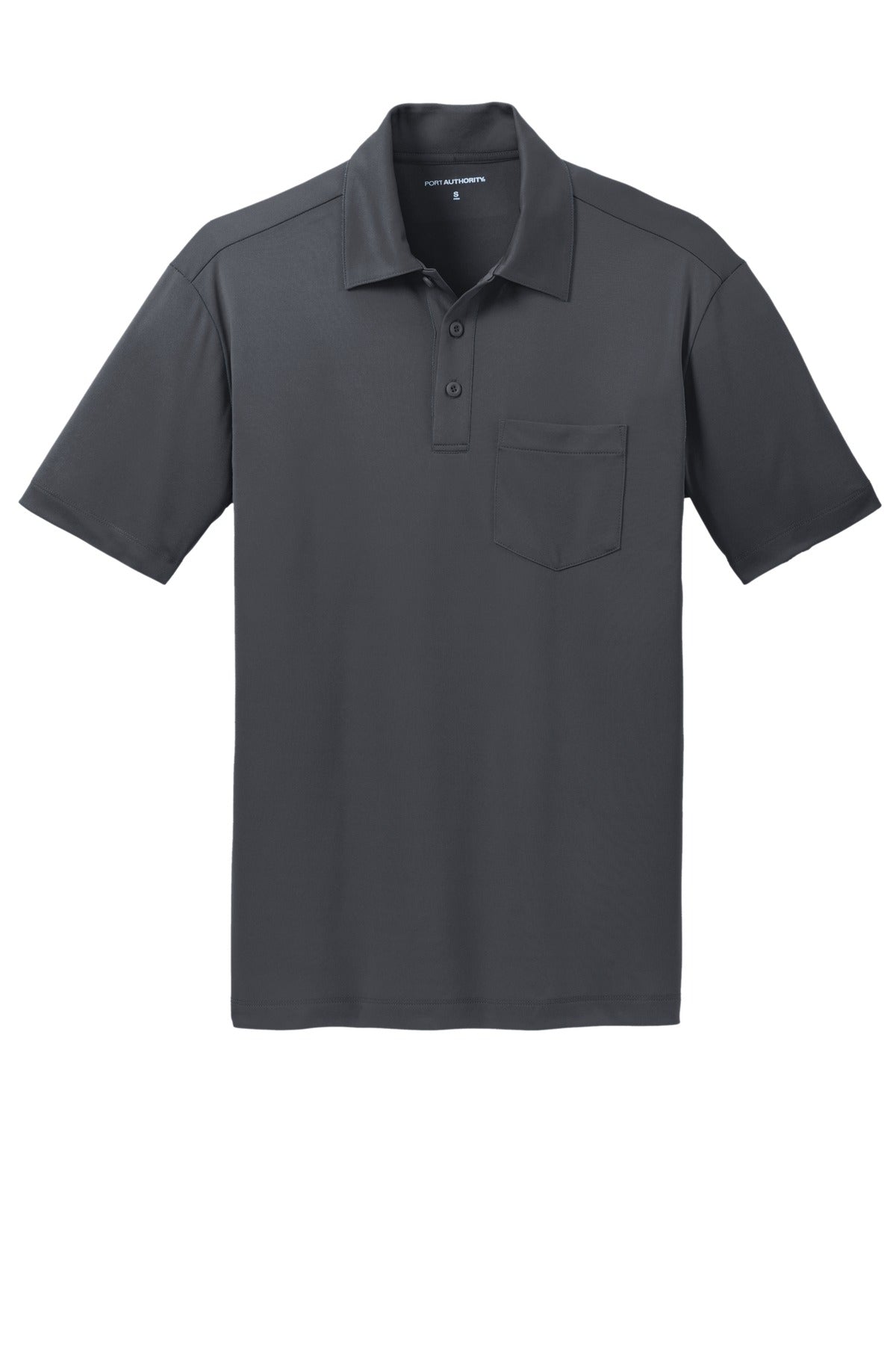 Port Authority Silk Touch Performance Pocket Polo - Steel Grey