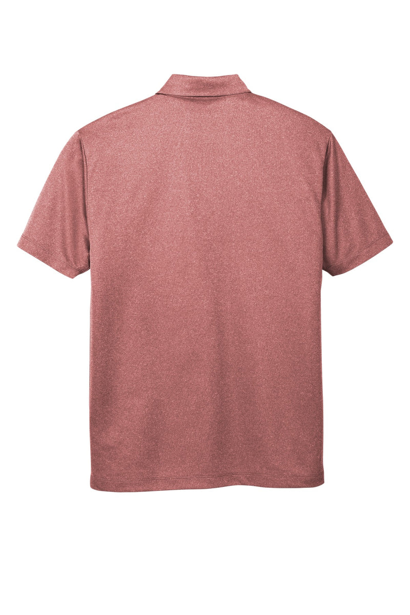 Port Authority  Heathered Silk Touch  Performance Polo - Garnet Heather