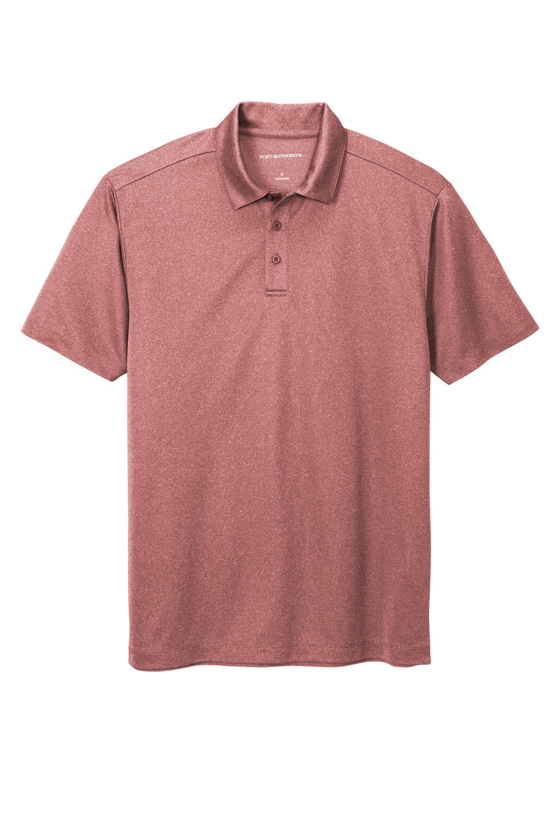 Port Authority  Heathered Silk Touch  Performance Polo - Garnet Heather