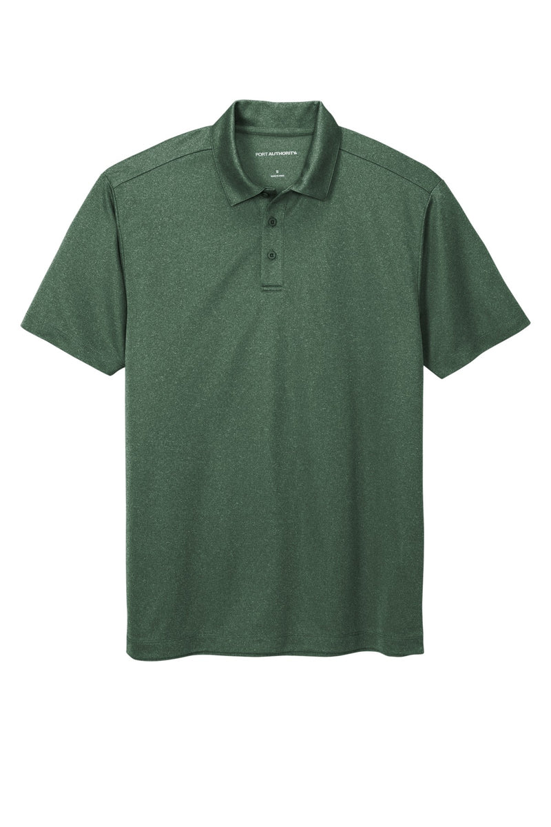 Port Authority  Heathered Silk Touch  Performance Polo - Green Glen Heather