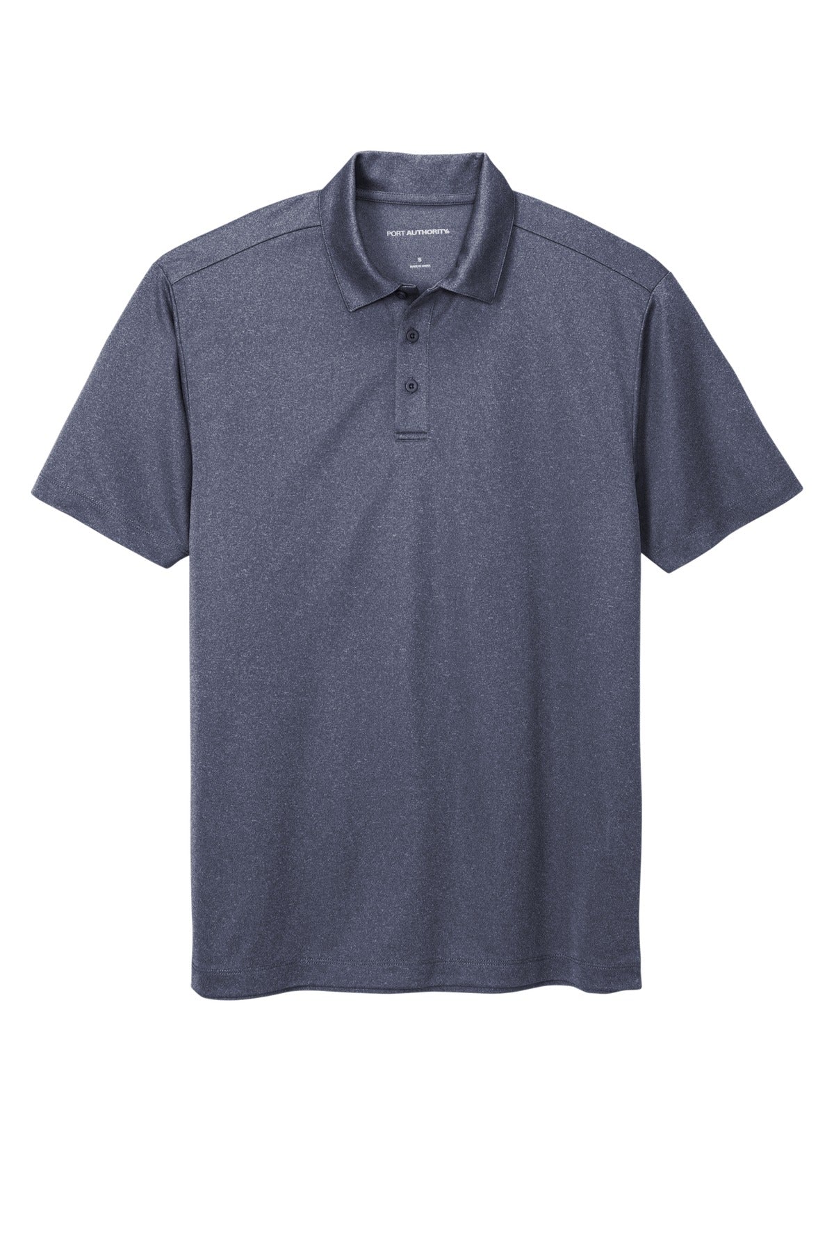 Port Authority  Heathered Silk Touch  Performance Polo - Navy Heather