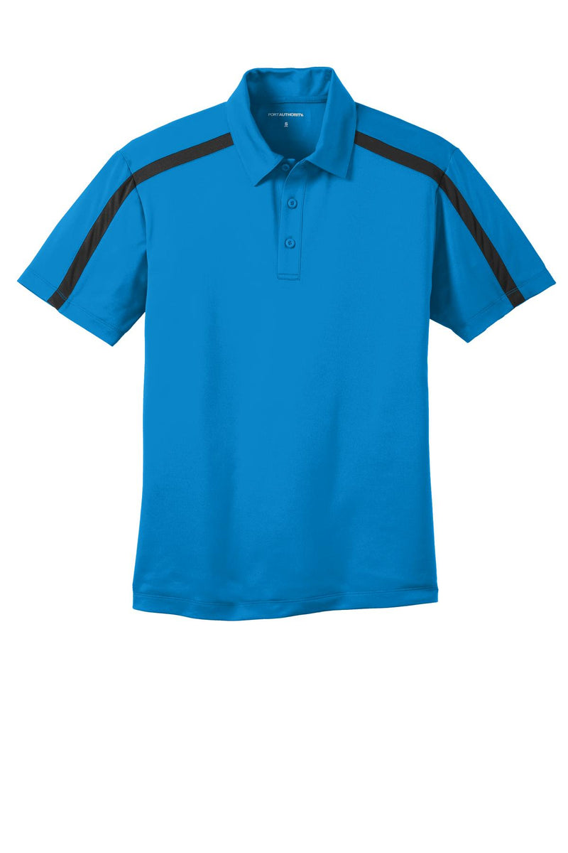 Port Authority Silk Touch Performance Colorblock Stripe Polo - Brilliant Blue/ Black