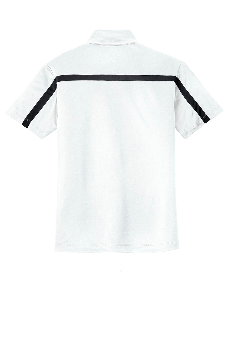 Port Authority Silk Touch Performance Colorblock Stripe Polo - White/ Black