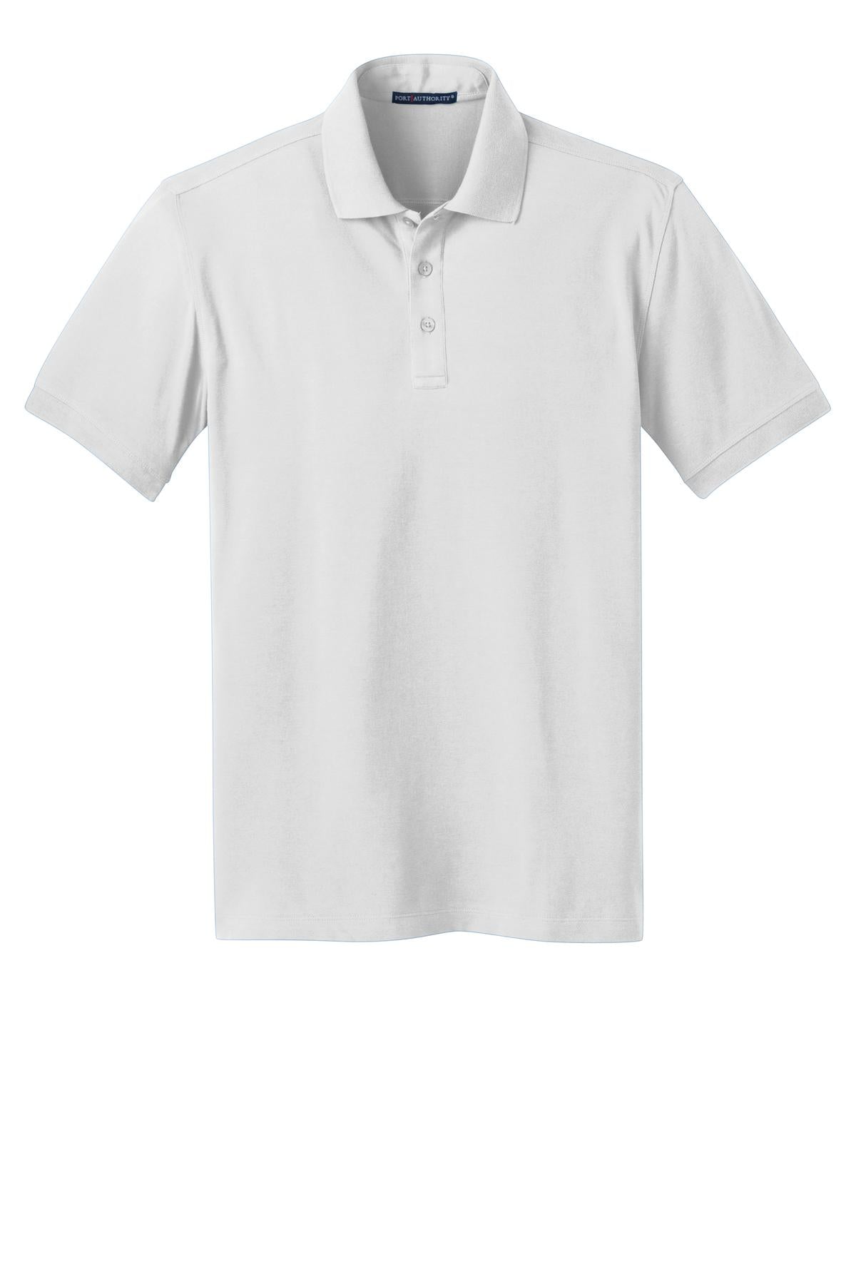 Port Authority Stretch Pique Polo - White