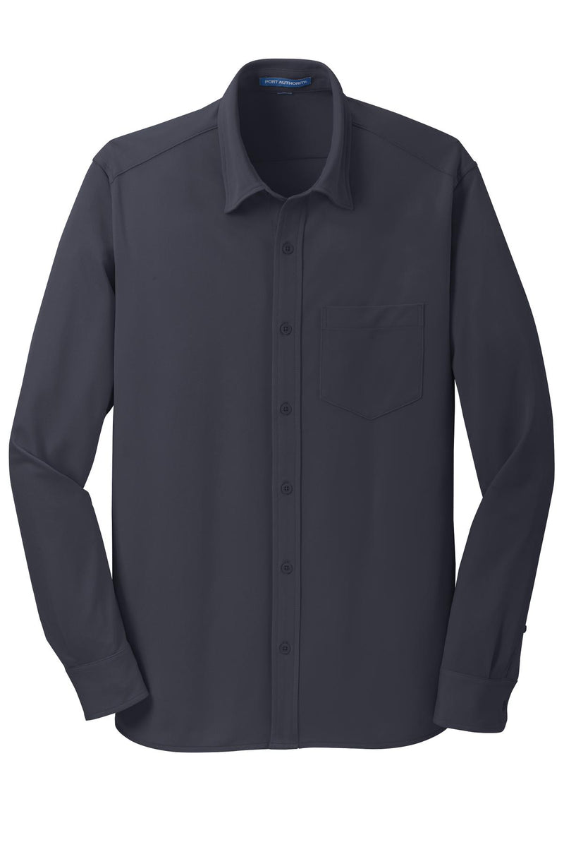 Port Authority Dimension Knit Dress Shirt - Battleship Grey