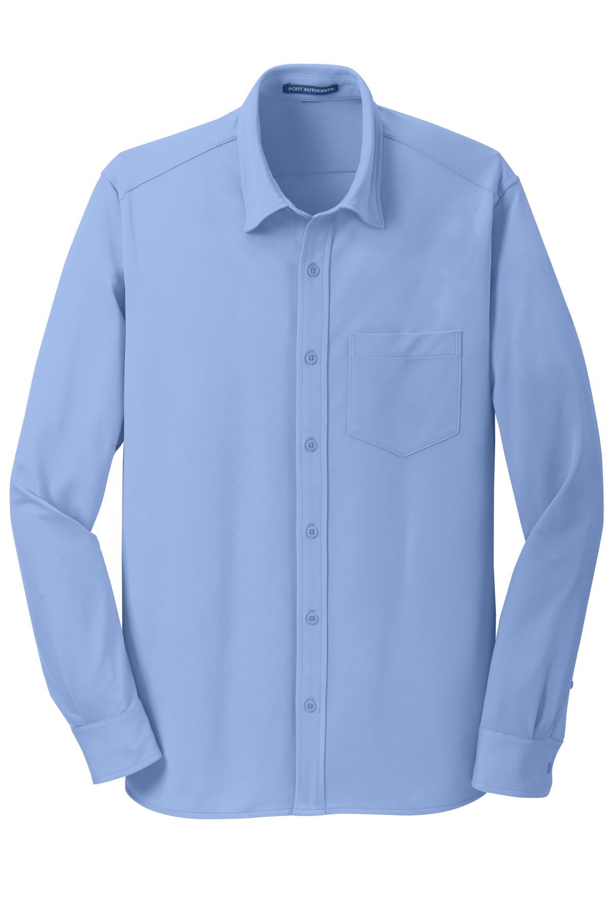Port Authority Dimension Knit Dress Shirt - Dress Shirt Blue
