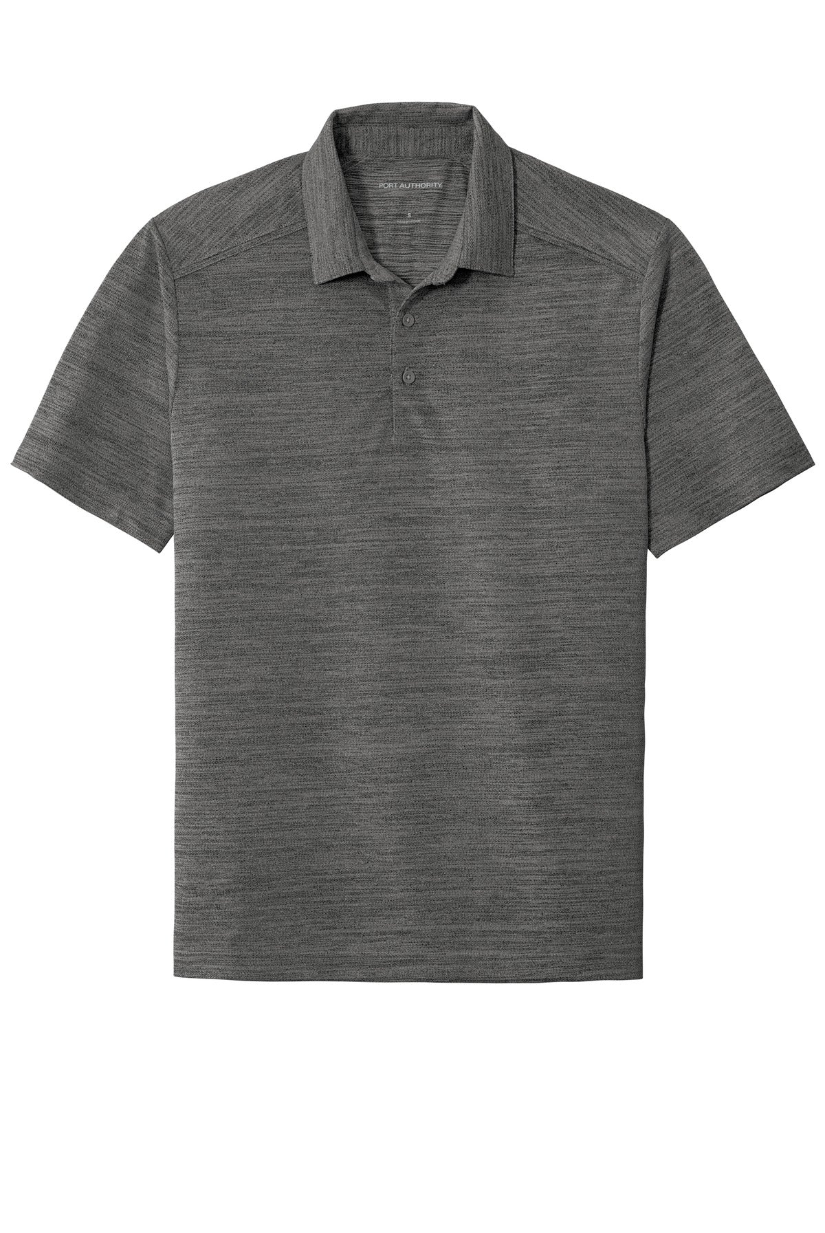 Port Authority  Stretch Heather Polo - Black/ Thunder Grey
