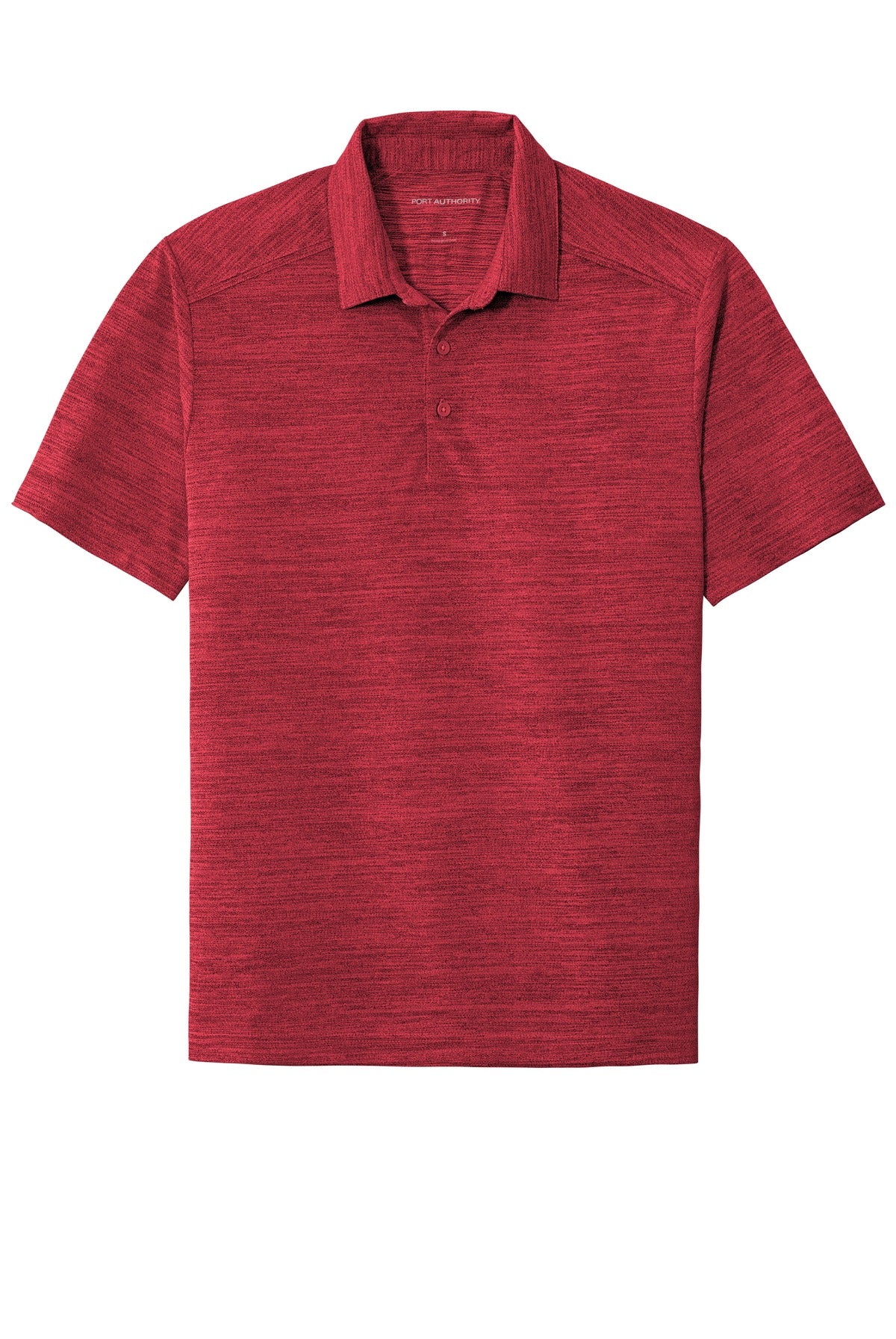 Port Authority  Stretch Heather Polo - Red/ Black