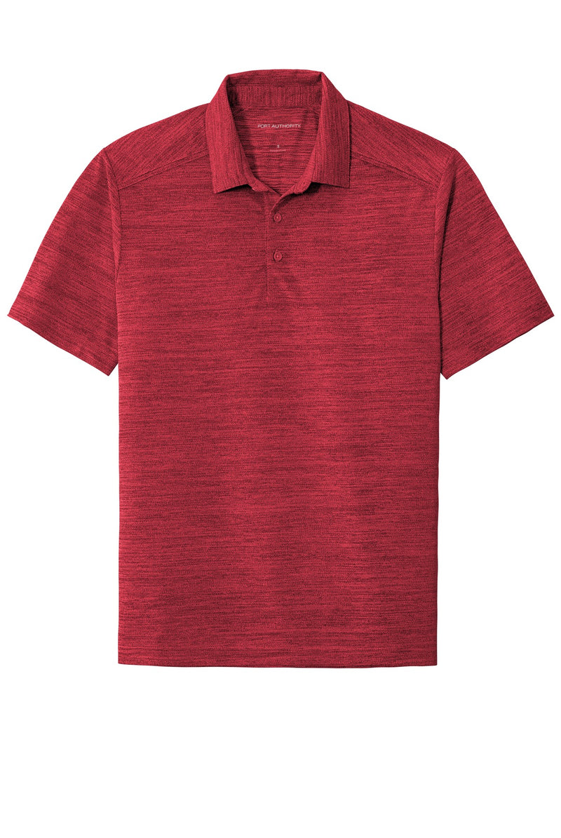 Port Authority  Stretch Heather Polo - Red/ Black