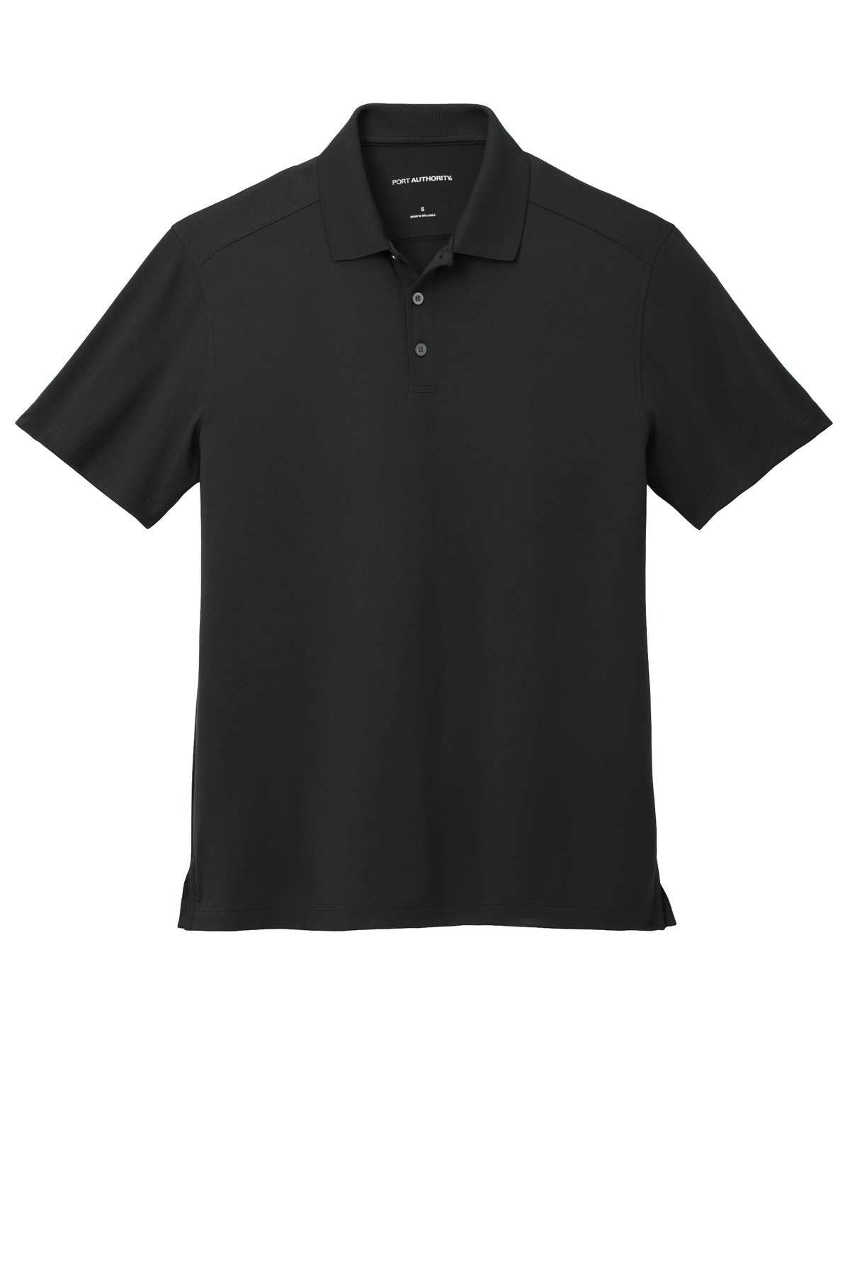 Port Authority City Stretch Flat Knit Polo - Black