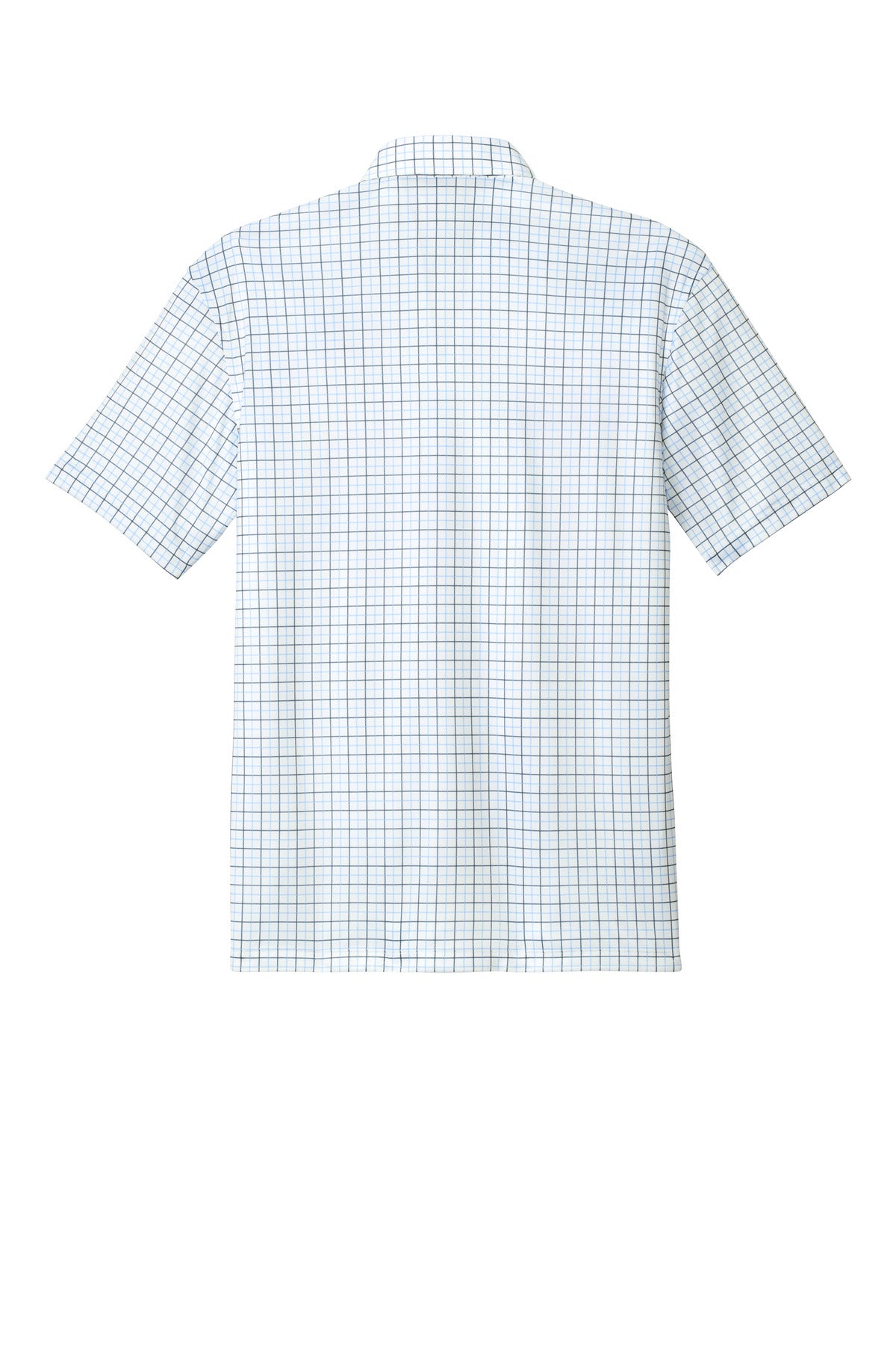 Port Authority Shirt Collar Polo - Black/ Carolina Blue Check