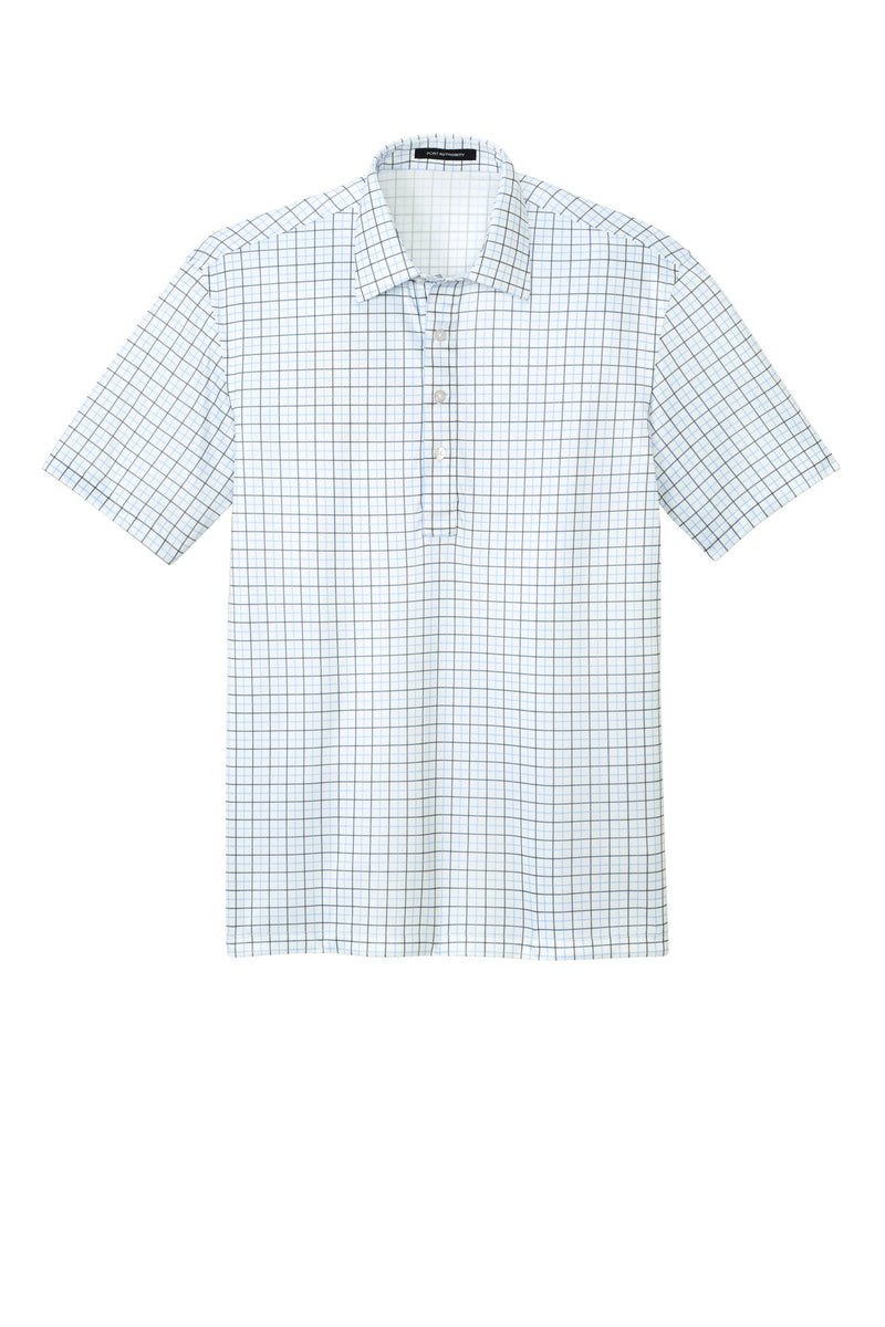 Port Authority Shirt Collar Polo - Black/ Carolina Blue Check