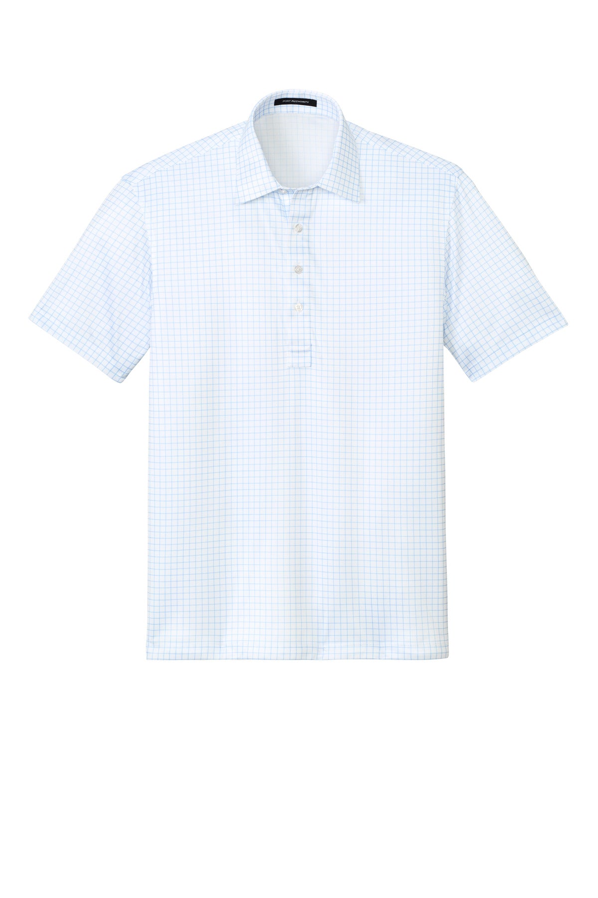 Port Authority Shirt Collar Polo - Cloud Blue Check