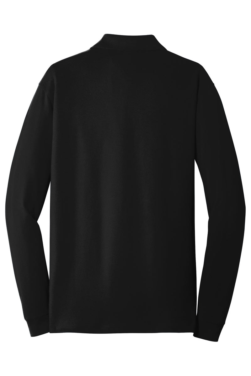 Port Authority EZCotton Long Sleeve Polo - Black