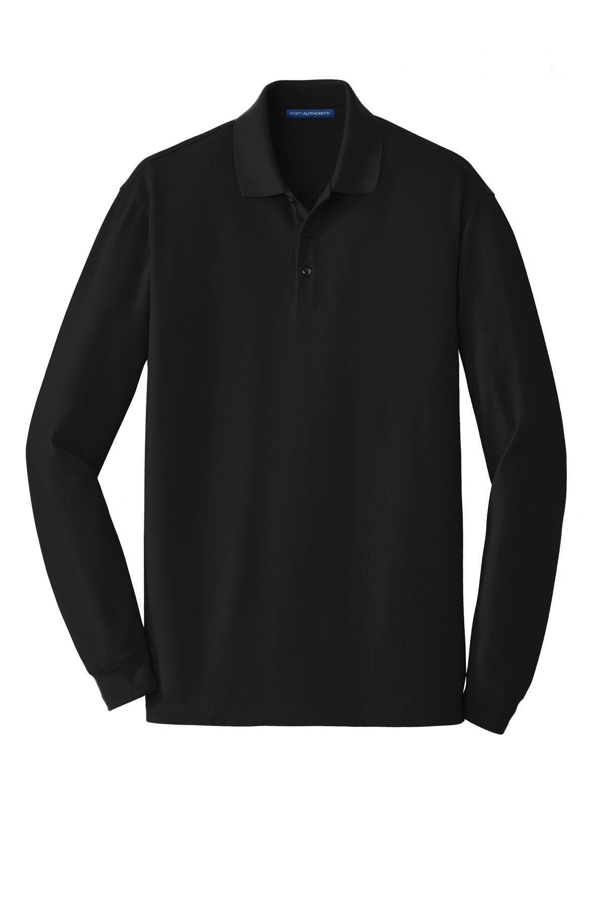 Port Authority EZCotton Long Sleeve Polo - Black