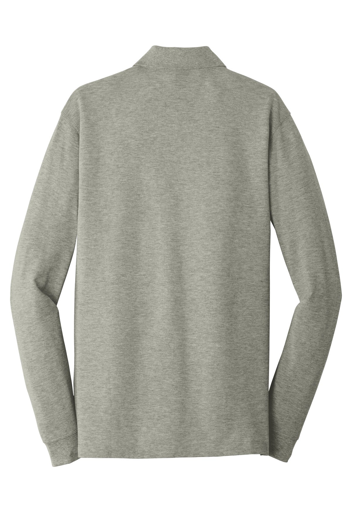 Port Authority EZCotton Long Sleeve Polo - Oxford Heather