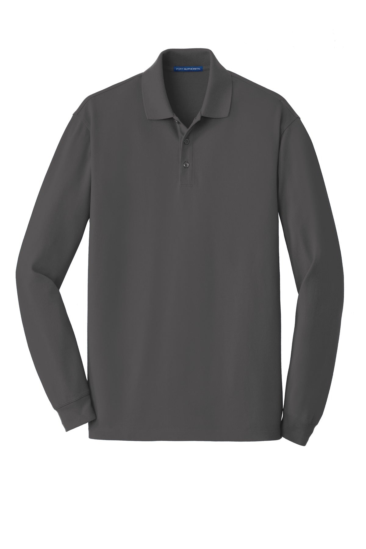 Port Authority EZCotton Long Sleeve Polo - Sterling Grey