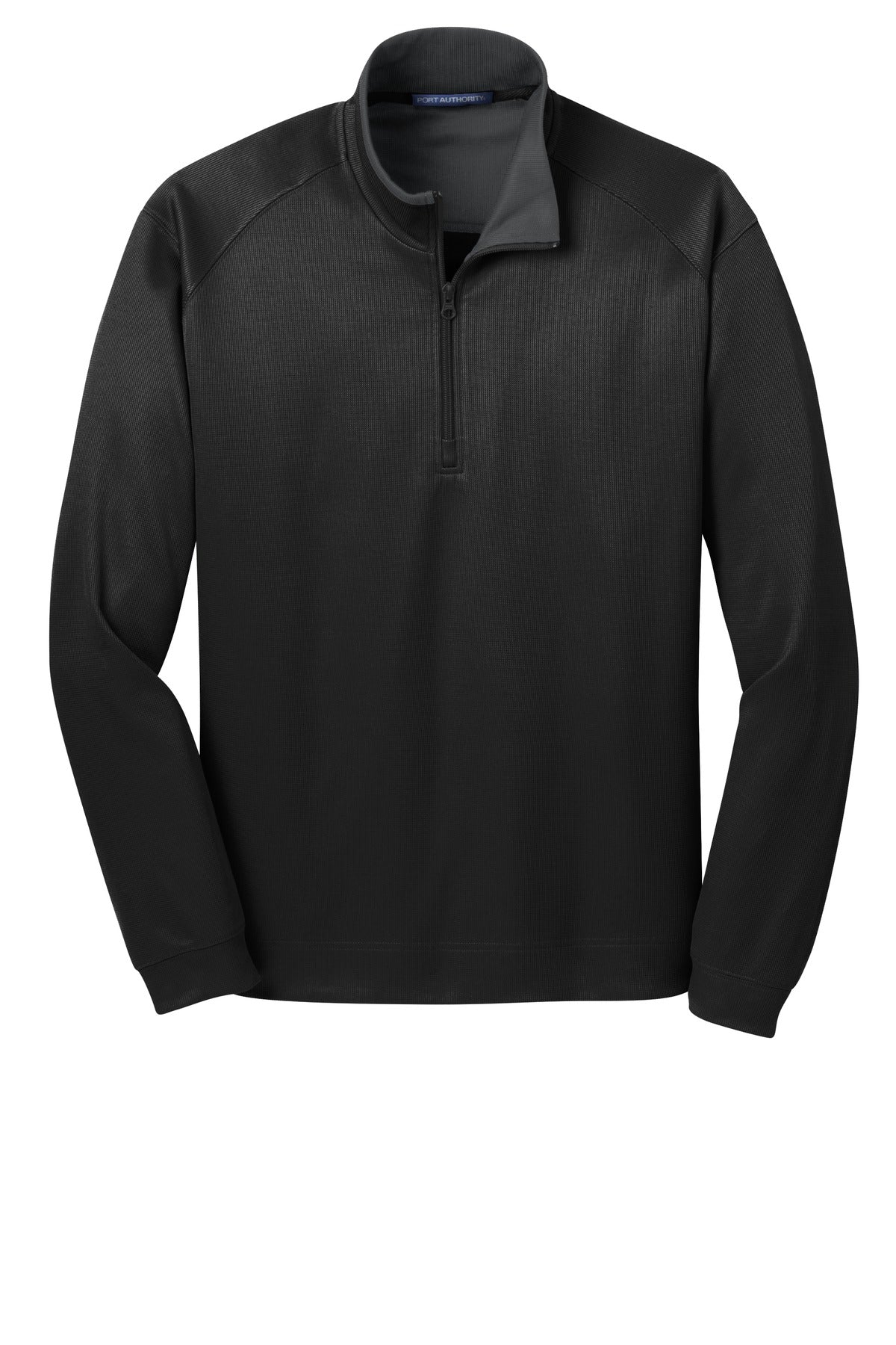 Port Authority Vertical Texture 1/4-Zip Pullover - Black/ Iron Grey