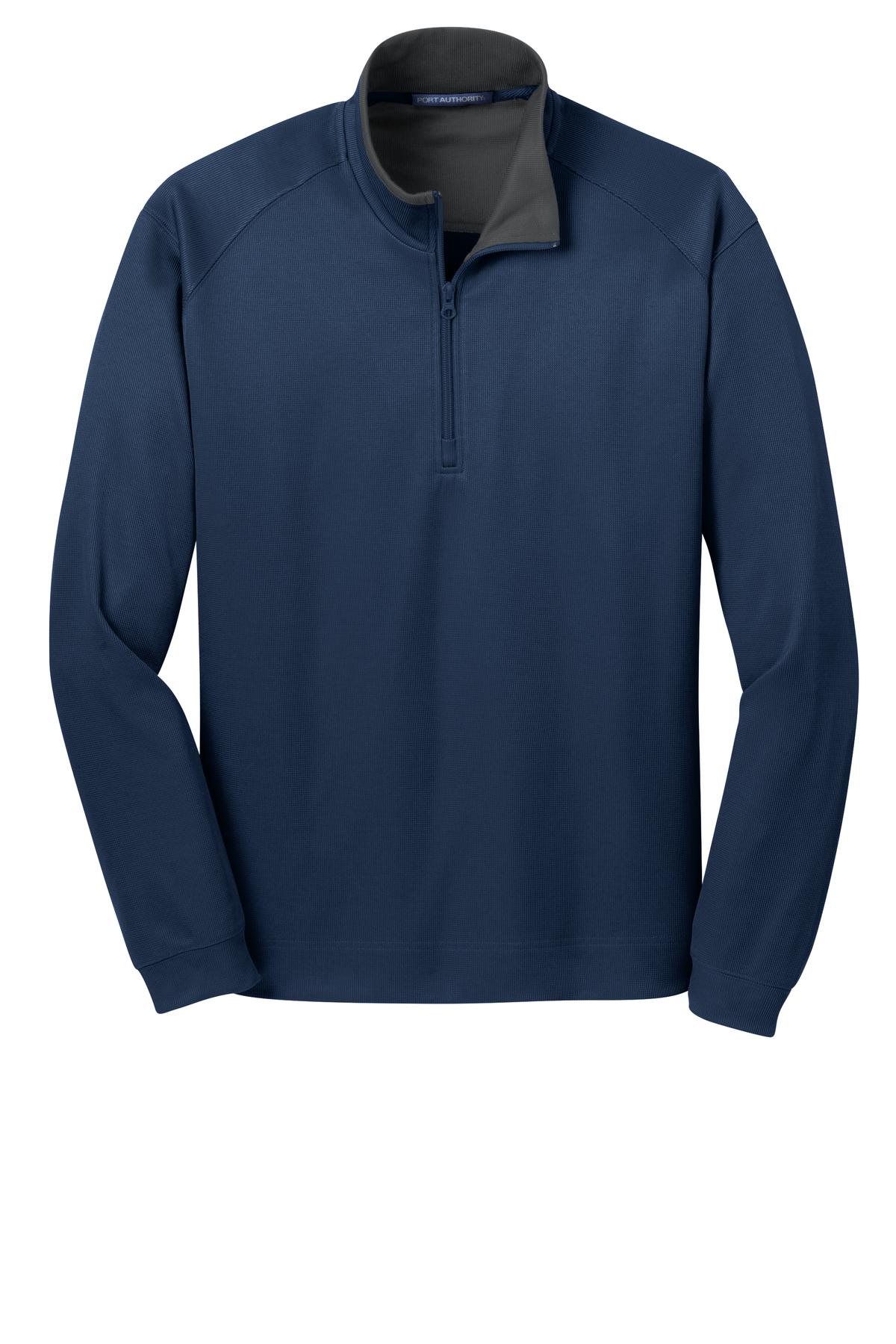 Port Authority Vertical Texture 1/4-Zip Pullover - Regatta Blue/ Iron Grey