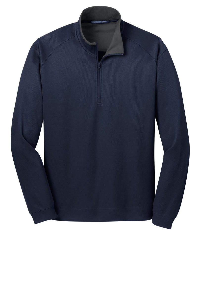 Port Authority Vertical Texture 1/4-Zip Pullover - True Navy/ Iron Grey