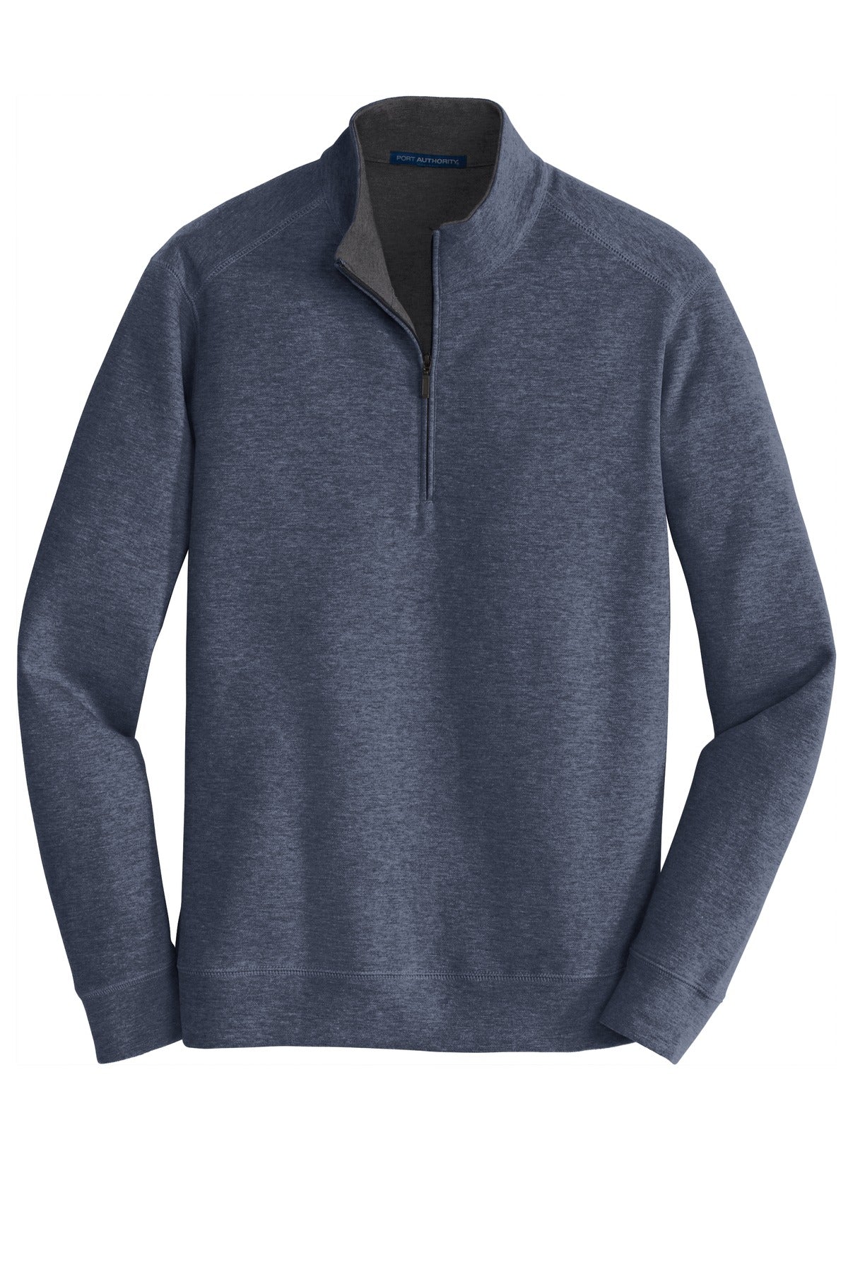 Port Authority Interlock 1/4-Zip - Estate Blue Heather/ Charcoal Heather