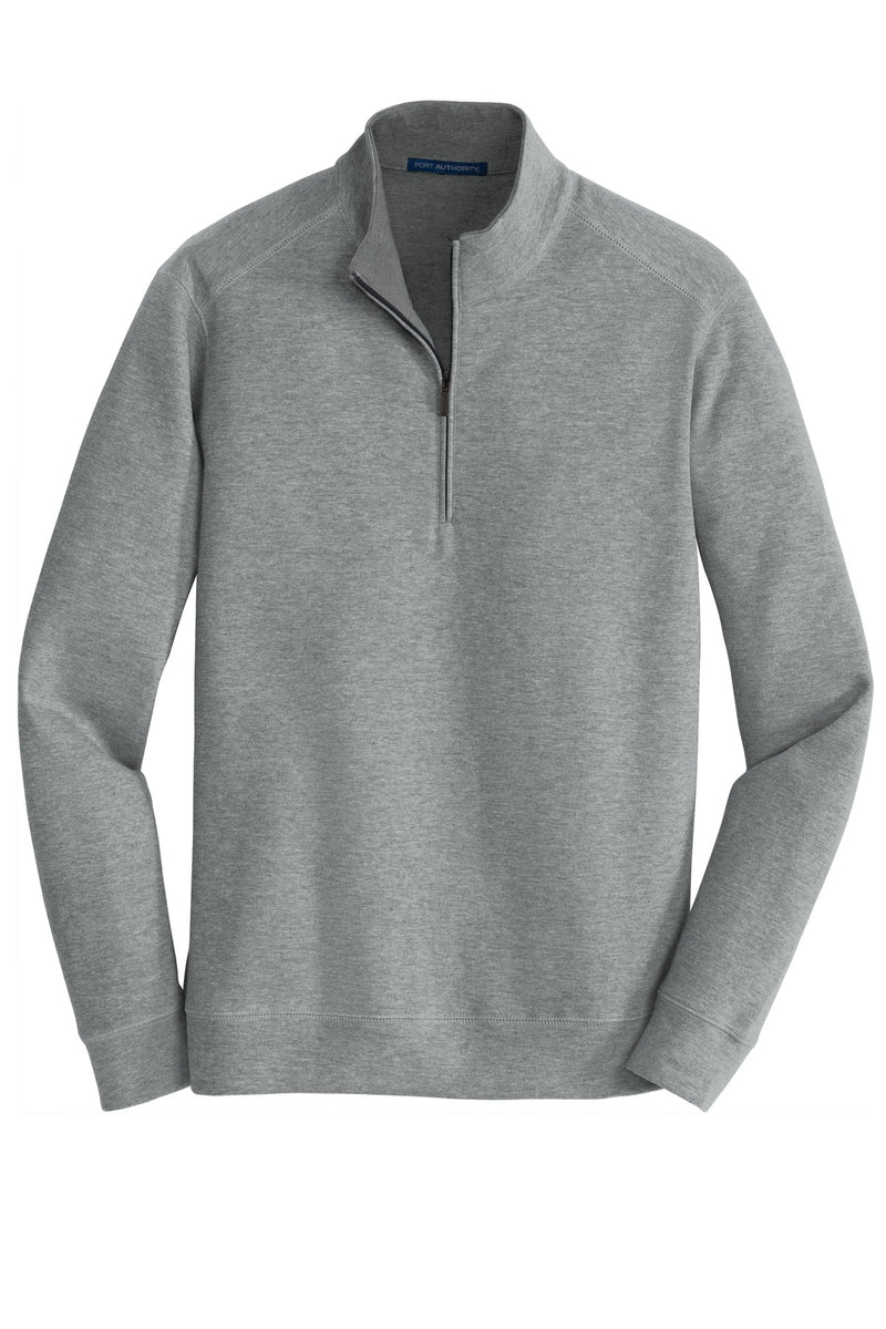 Port Authority Interlock 1/4-Zip - Medium Heather Grey/ Charcoal Heather