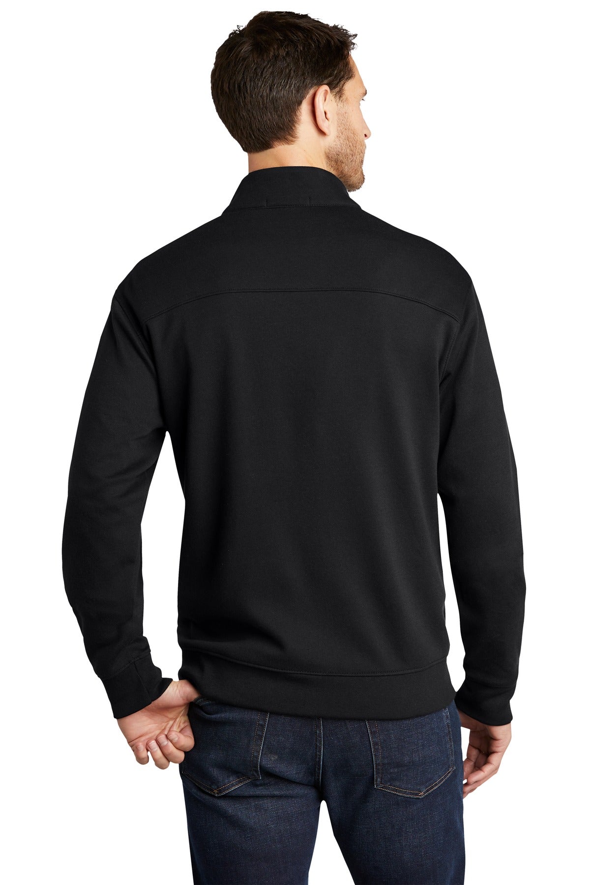 Port Authority  Interlock Full-Zip - Deep Black/ Charcoal Heather