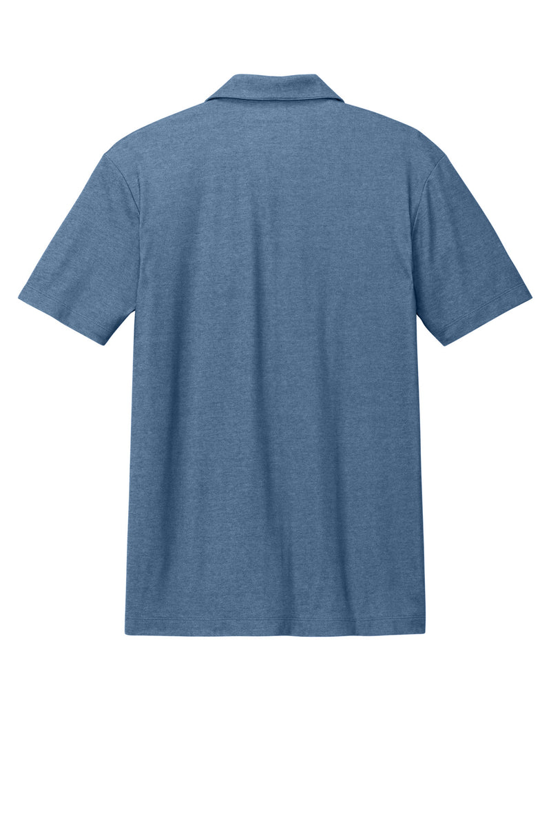 Port Authority Fine Pique Blend Polo - Aegean Blue Heather
