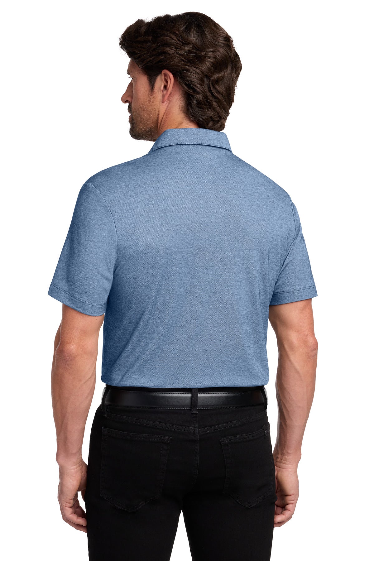 Port Authority Fine Pique Blend Polo - Aegean Blue Heather