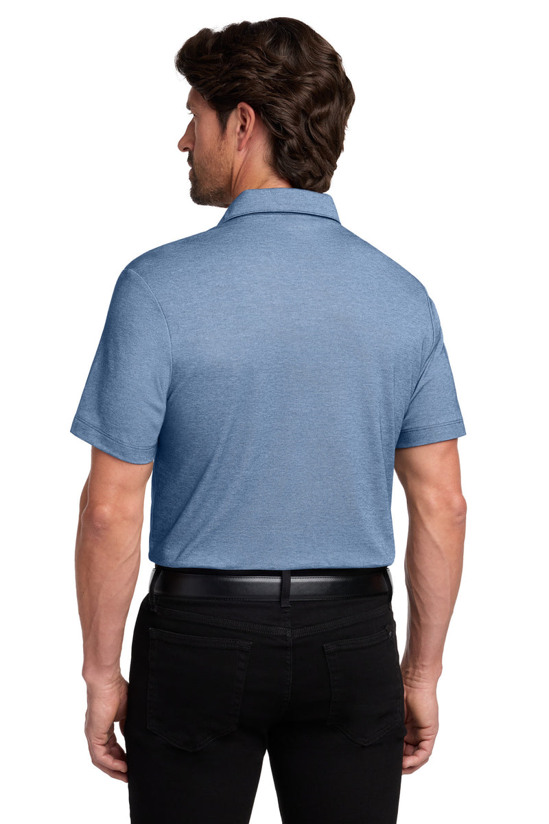 Port Authority Fine Pique Blend Polo - Aegean Blue Heather