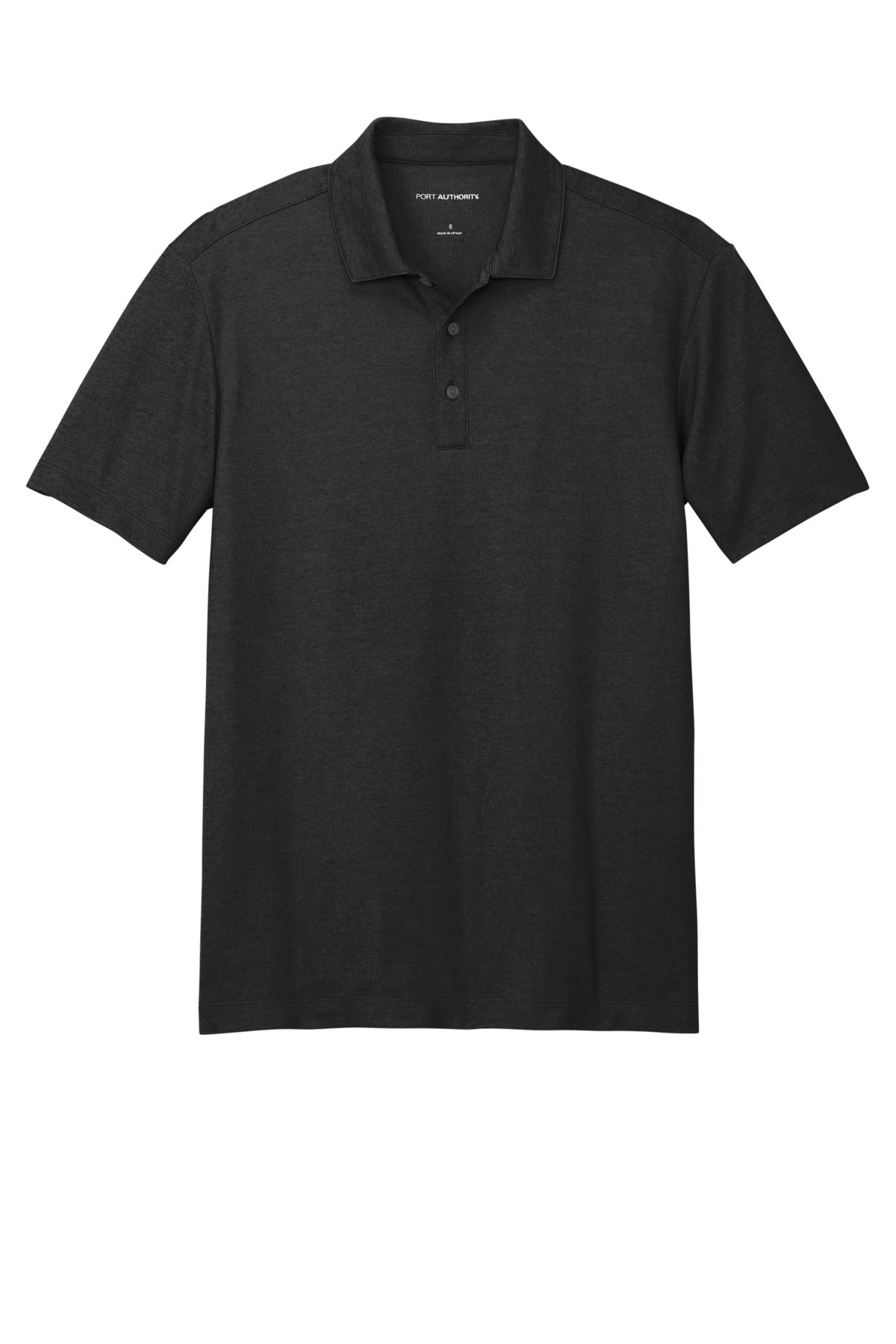 Port Authority Fine Pique Blend Polo - Black Heather