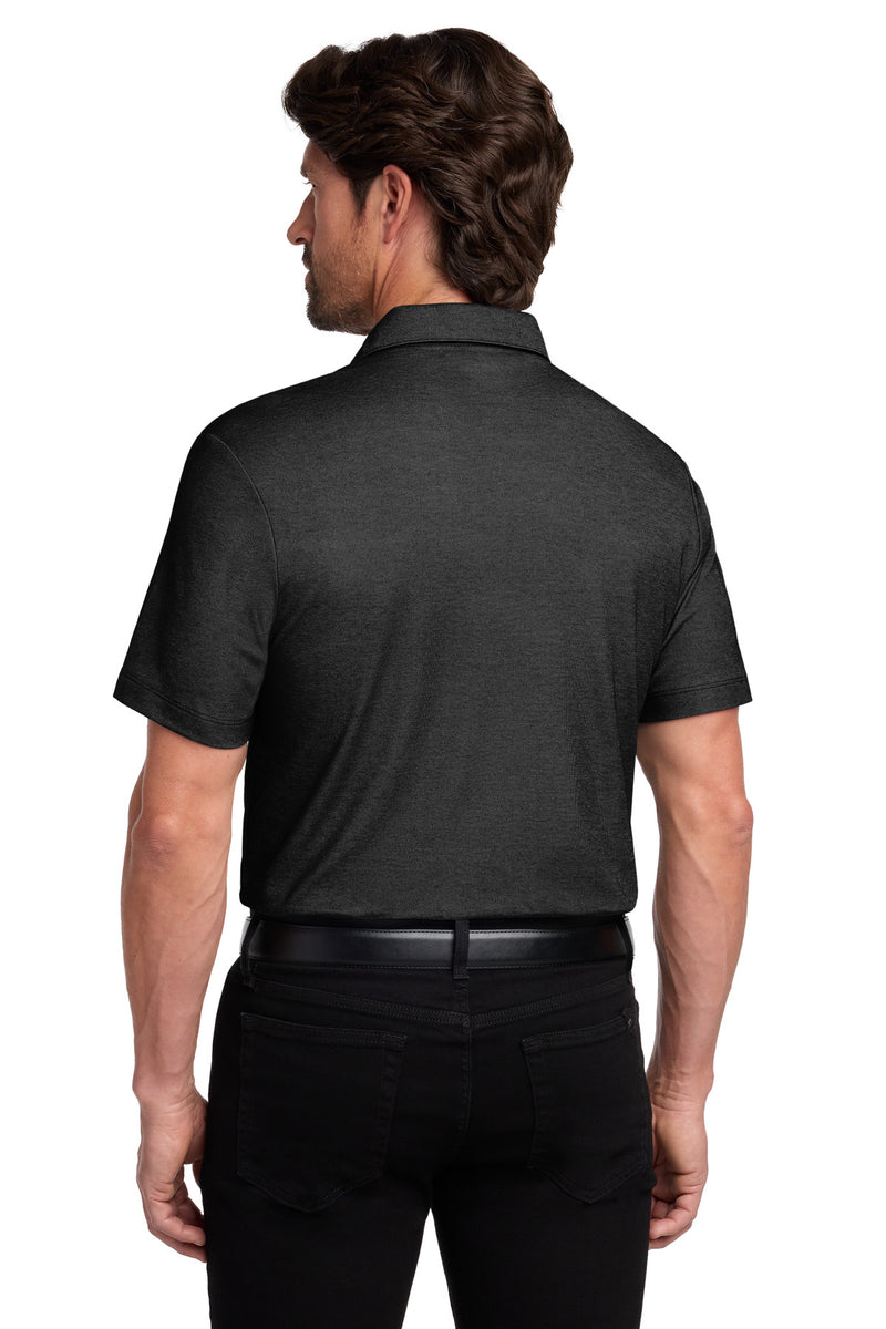 Port Authority Fine Pique Blend Polo - Black Heather