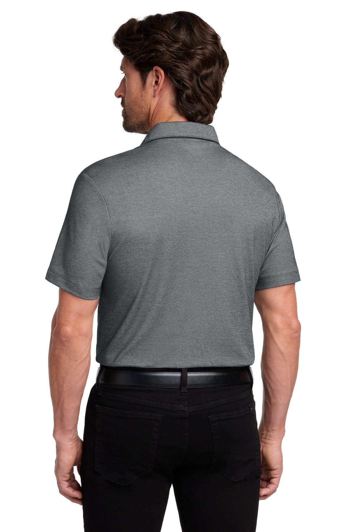 Port Authority Fine Pique Blend Polo - Charcoal Heather