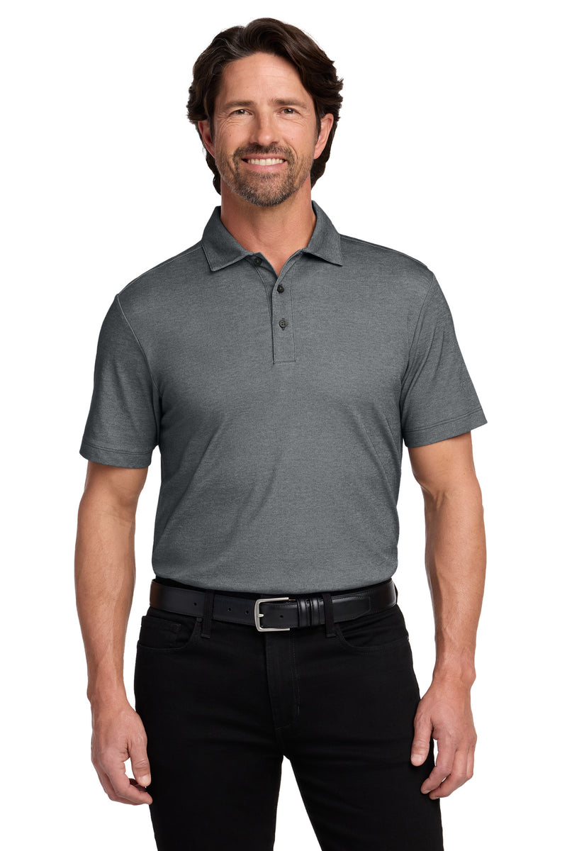 Port Authority Fine Pique Blend Polo - Charcoal Heather