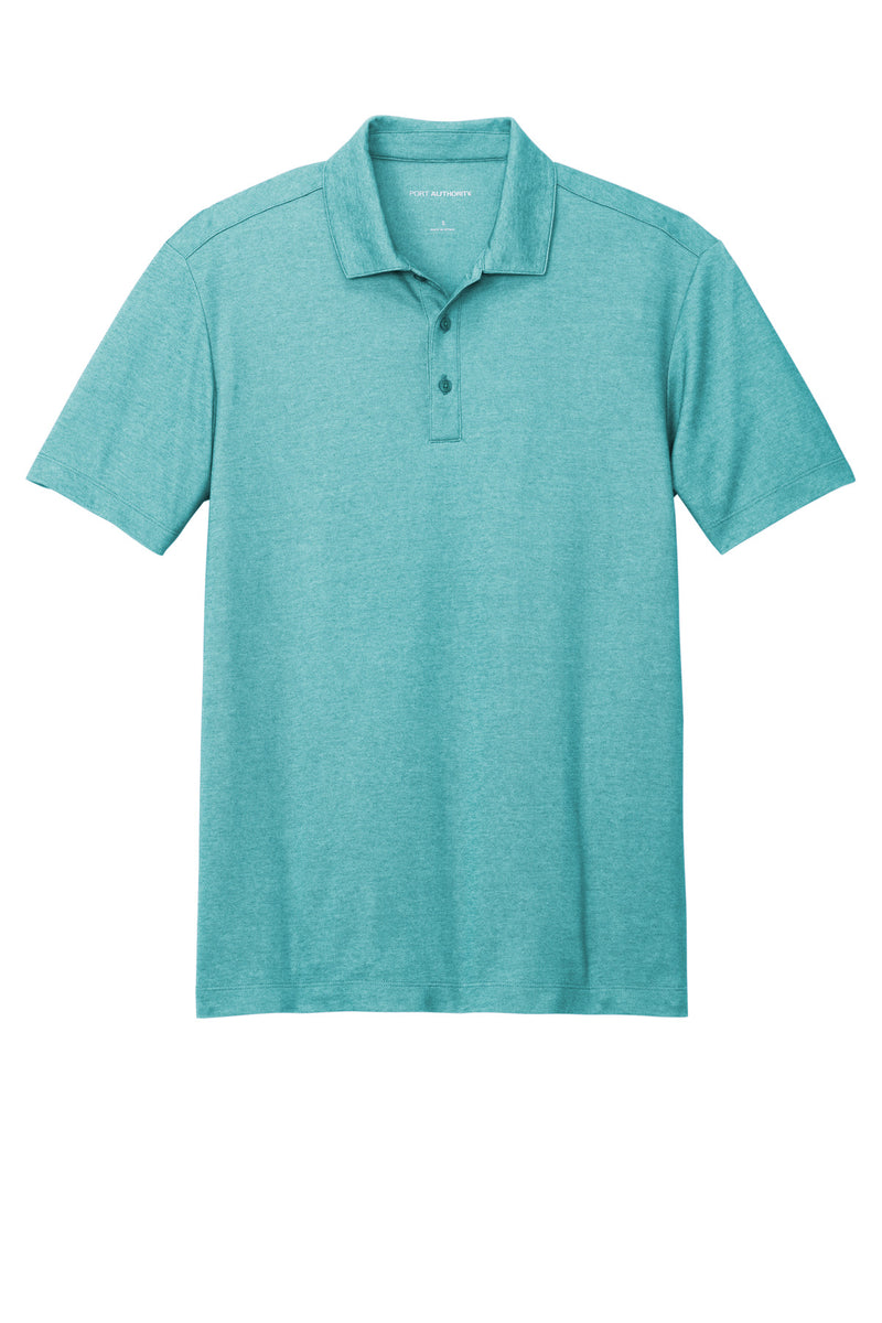 Port Authority Fine Pique Blend Polo - Dark Teal Heather