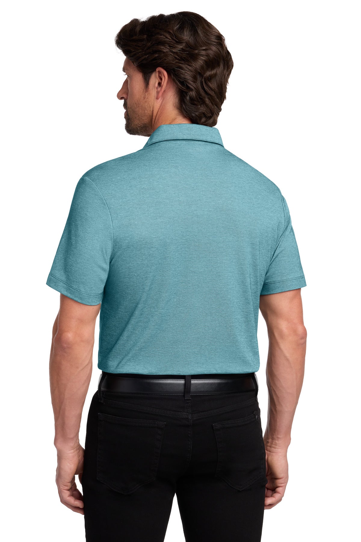 Port Authority Fine Pique Blend Polo - Dark Teal Heather