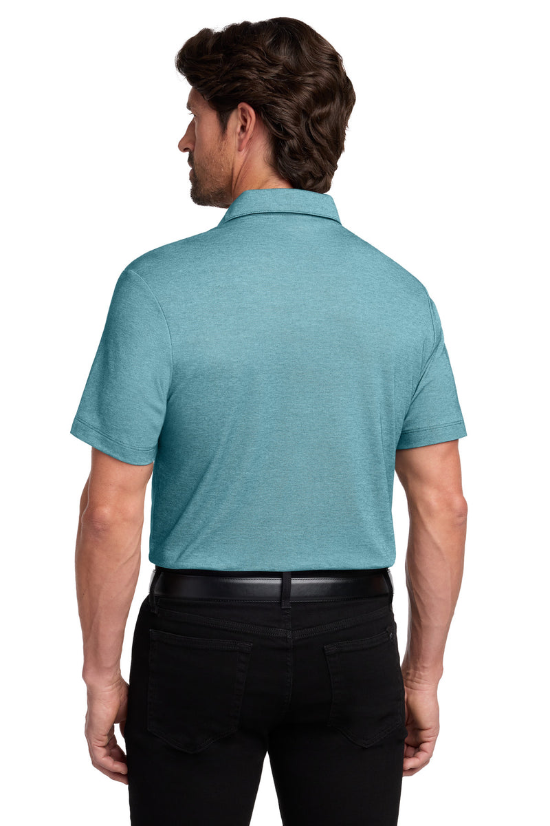 Port Authority Fine Pique Blend Polo - Dark Teal Heather