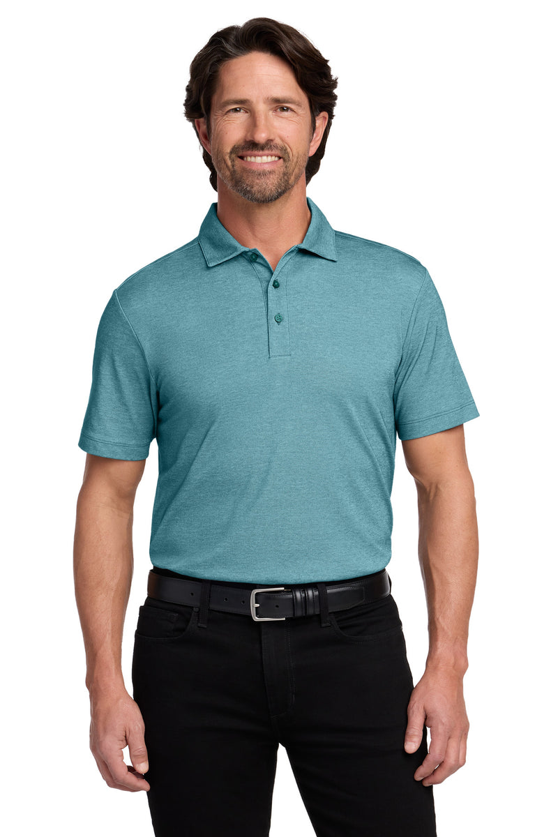 Port Authority Fine Pique Blend Polo - Dark Teal Heather