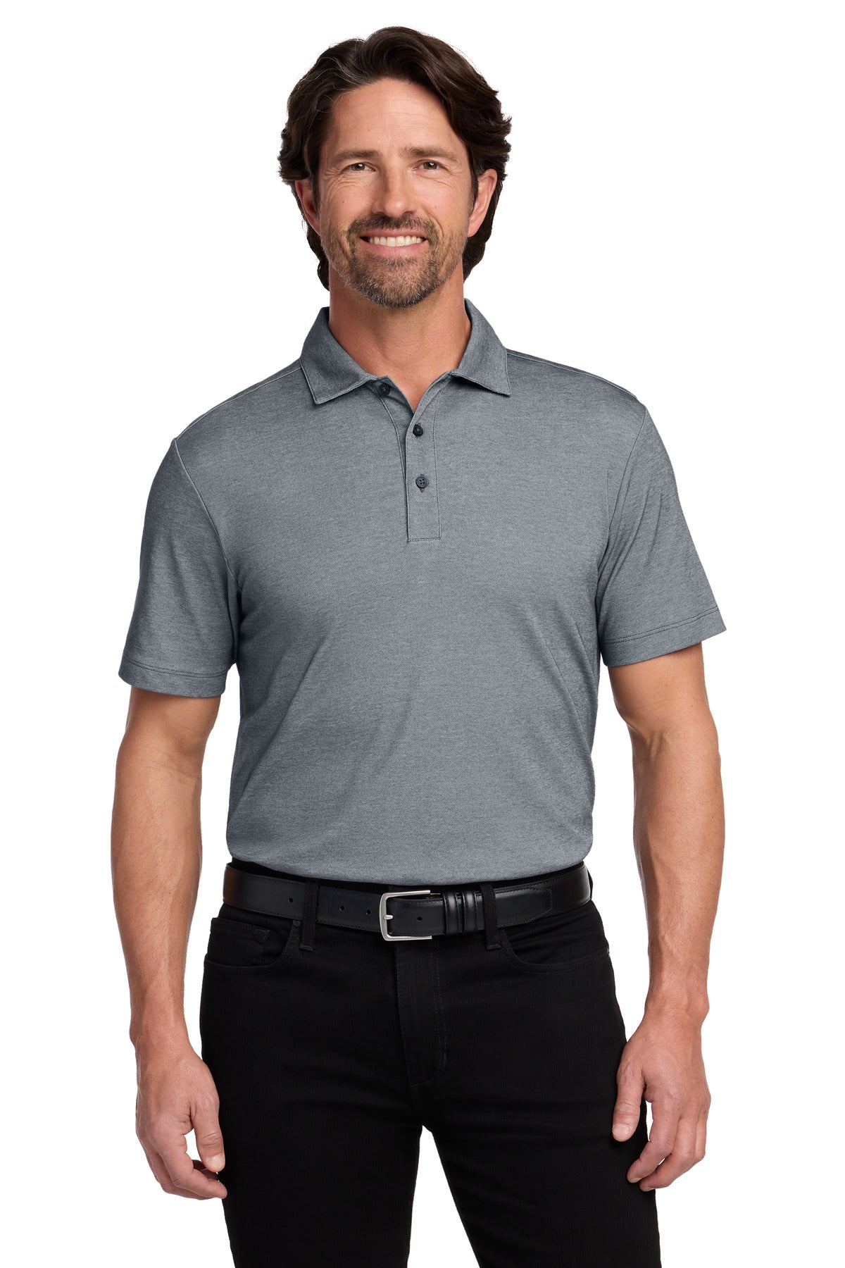 Port Authority Fine Pique Blend Polo - River Blue Navy Heather
