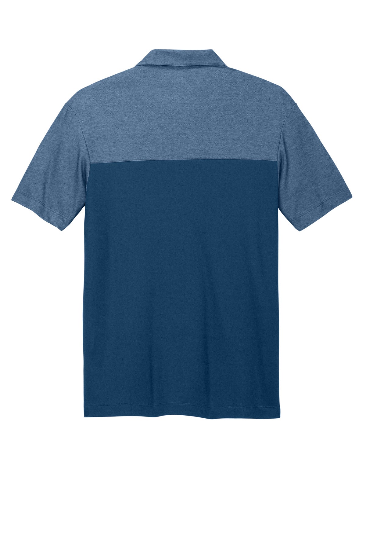Port Authority Fine Pique Blend Blocked Polo - Aegean Blue/ Aegean Blue Heather