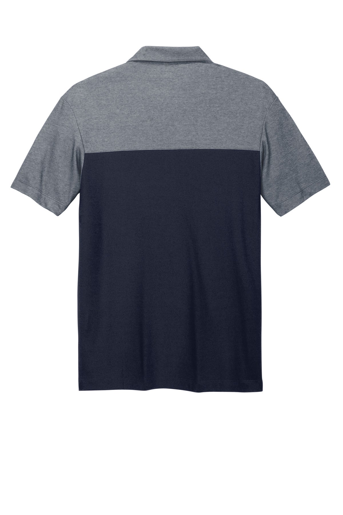 Port Authority Fine Pique Blend Blocked Polo - River Blue Navy/ River Blue Navy Heather