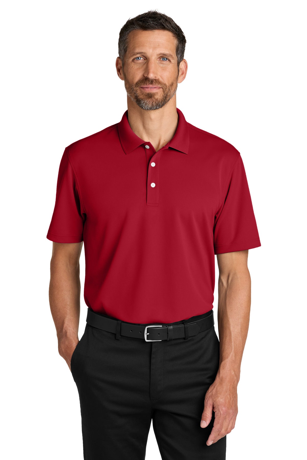 Port Authority Dry Zone Stain-Release Grid Polo - Rich Red