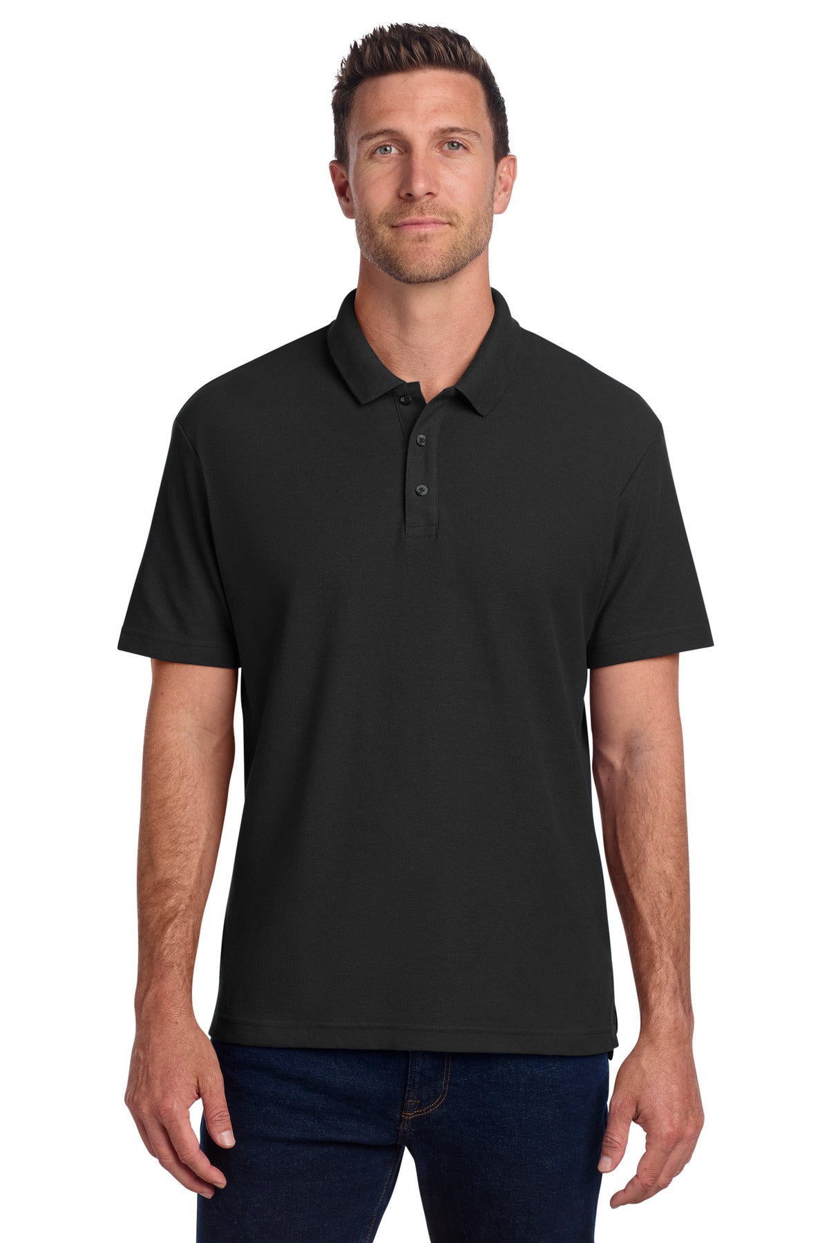 Port Authority C-FREE Cotton Blend Pique Polo - Black