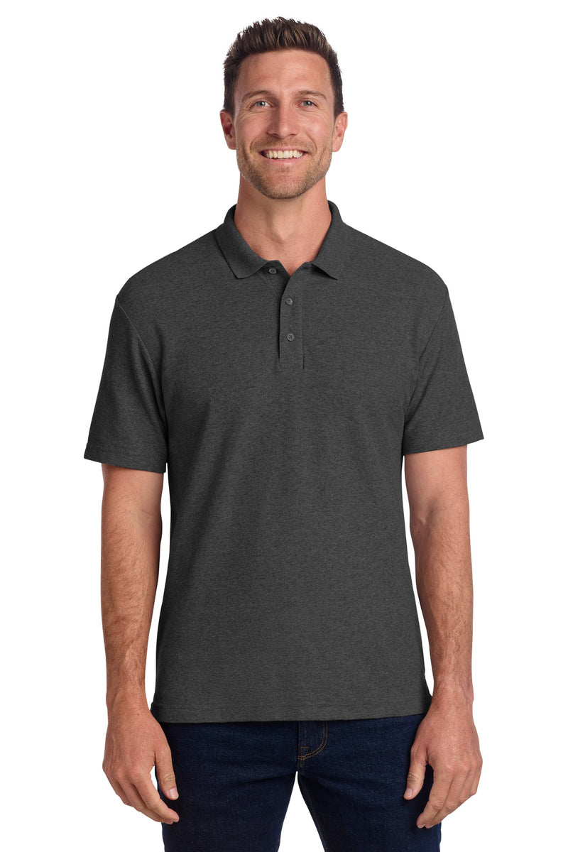 Port Authority C-FREE Cotton Blend Pique Polo - Charcoal Heather