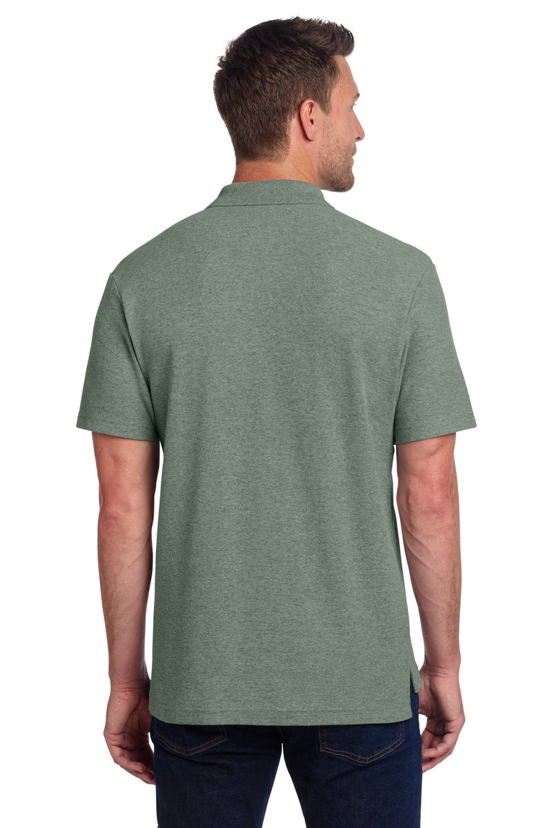 Port Authority C-FREE Cotton Blend Pique Polo - Dark Green Heather
